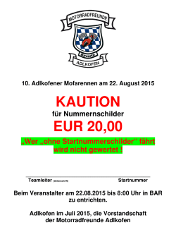 KAUTION EUR 20,00 - Motorradfreunde Adlkofen