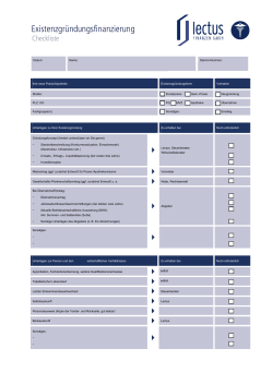 Checkliste - Lectus Finanzen GmbH