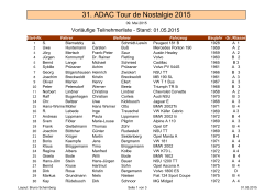31. ADAC Tour de Nostalgie 2015