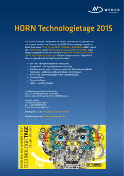HORN Technologietage 2015