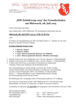 SHF-Schülercup 2015 - SSV Schwäbisch Hall