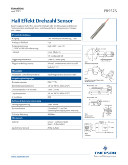 Hall Effekt Drehzahl Sensor - Emerson Process Management