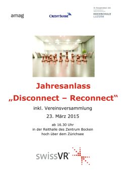 Jahresanlass &bdquo;Disconnect &ndash; Reconnect&ldquo;