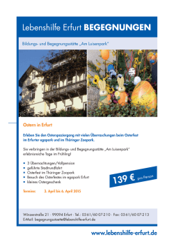 Ostern in Erfurt 2015 - Lebenshilfe Erfurt e.V.