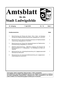 Amtsblatt Nr. 16 / 2015