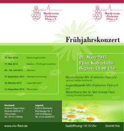 Programm Frühjahrskonzert 2015