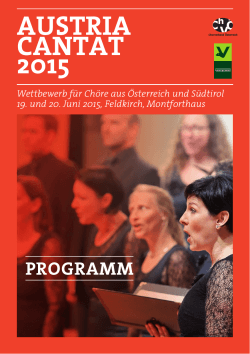 Austria Cantat 2015 Programm