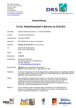 Ausschreibung Try Out Rollstuhlbasketball in München am 25.04.2015