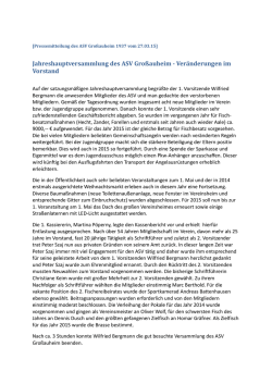 Jahreshauptversammlung des ASV Gro&szlig;auheim
