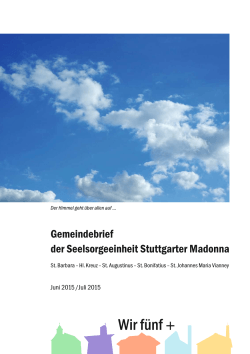 Gemeindebrief Juni / Juli 2015 - Orgel St. Augustinus Stuttgart