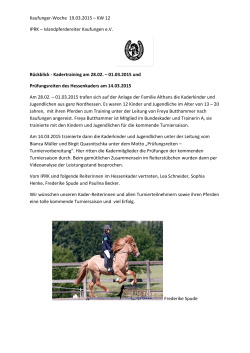Kaufunger-Woche 19.03.2015 – KW 12 IPRK – Islandpferdereiter