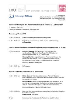 Herausforderungen des Parlamentarismus im 19. und 21. Jahrhundert