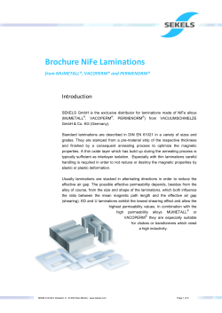 Brochure NiFe Laminations