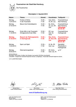 Feuerwehren der Stadt Bad Harzburg Die Feuerluchse Dienstplan 2