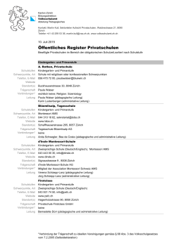 Öffentliches Register Privatschulen, sortiert nach Postleitzahl