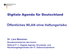 Digitale Agenda für Deutschland Öffentliches WLAN ohne