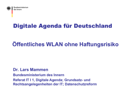 Digitale Agenda f&uuml;r Deutschland &Ouml;ffentliches WLAN ohne