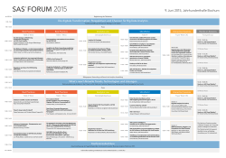 SAS Forum 2015 Agenda (Stand 20.5.15)