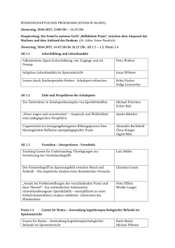 Donnerstag, 30.04.2015, 13.00 Uhr