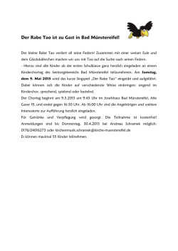 Der Rabe Tao ist zu Gast in Bad Münstereifel!