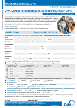 DWA-Landesverbandstagung Sachsen/Th&uuml;ringen 2015