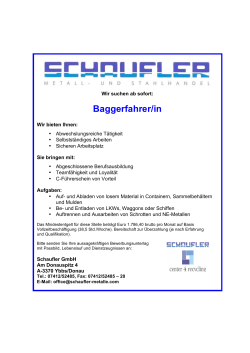 Baggerfahrer/in - Schaufler GmbH