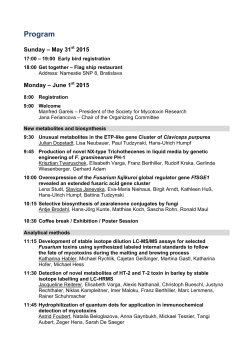 the program as PDF - 37th Mycotoxin Workshop 2015