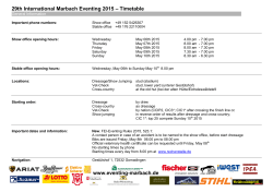 29th International Marbach Eventing 2015 – Timetable www