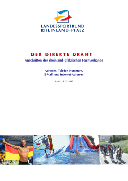 Anschriften Fachverbände / Vors + Gst.
