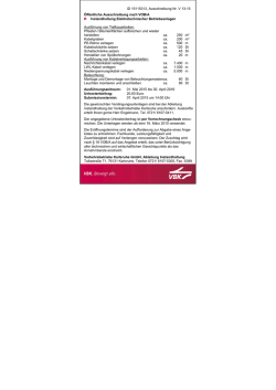 Öffentliche Ausschreibung nach VOB/A - VBK