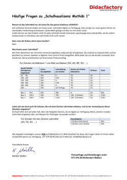 H&auml;ufige Fragen zu &bdquo;Schulhauslizenz Math&uuml;b 1&ldquo;
