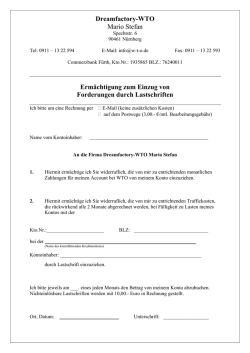 Dreamfactory-WTO Mario Stefan Erm&auml;chtigung zum Einzug von