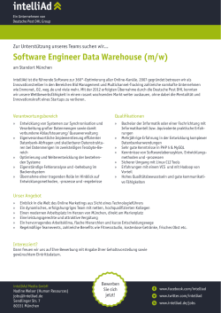 Software Engineer Data Warehouse (m/w)