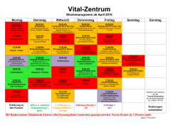 Kursplan Vital-Zentrum ab 01.04.2015