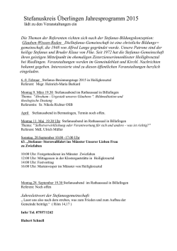 Jahresprogramm zum als pdf - Stefanus