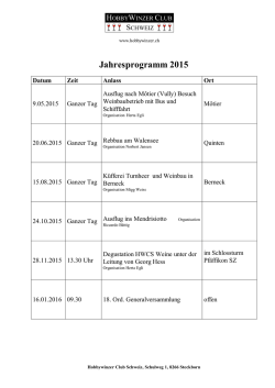 Jahresprogramm 2015 - Hobbywinzerclub Schweiz HWCS