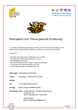 Elternabend Gesunde Ern&auml;hrung