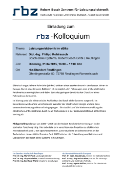 - Kolloquium - Robert Bosch Zentrum für Leistungselektronik