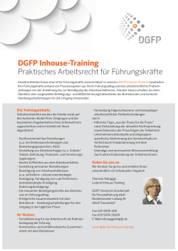 DGFP Inhouse-Training Praktisches Arbeitsrecht für Führungskräfte
