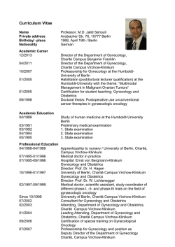 CV Prof. Sehouli englisch - Klinik für Gynäkologie mit Zentrum für