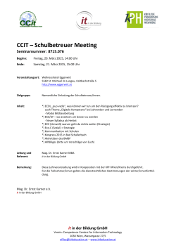 CCIT – Schulbetreuer Meeting