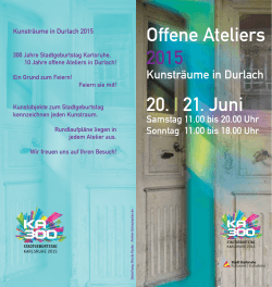 Offene Ateliers 2015 20. | 21. Juni