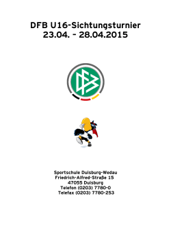 DFB U16-Sichtungsturnier 23.04. – 28.04.2015