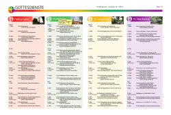 Gottesdienste M&auml;rz bis Mai 2015