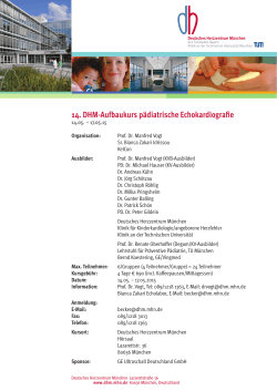 14. DHM-Aufbaukurs pädiatrische Echokardiografie