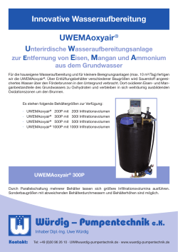 Flyer UWEMA ® Oxyair - Würdig