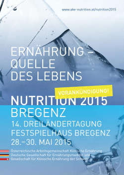 Vorankündigung Nutrition 2015