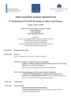 JOINT LUNCHTIME SEMINAR SERIES