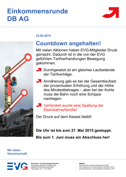 Einkommensrunde DB AG - EVG-WRB Eisenbahn