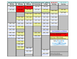 Aktueller Gruppenplan Wassergymnastik